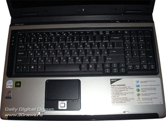 Acer Aspire 9424WSMi  - клавиатура и тачпэд