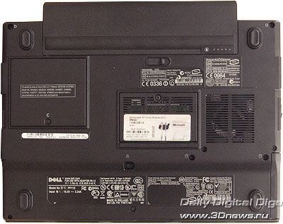 Dell XPS M1210. Вид снизу